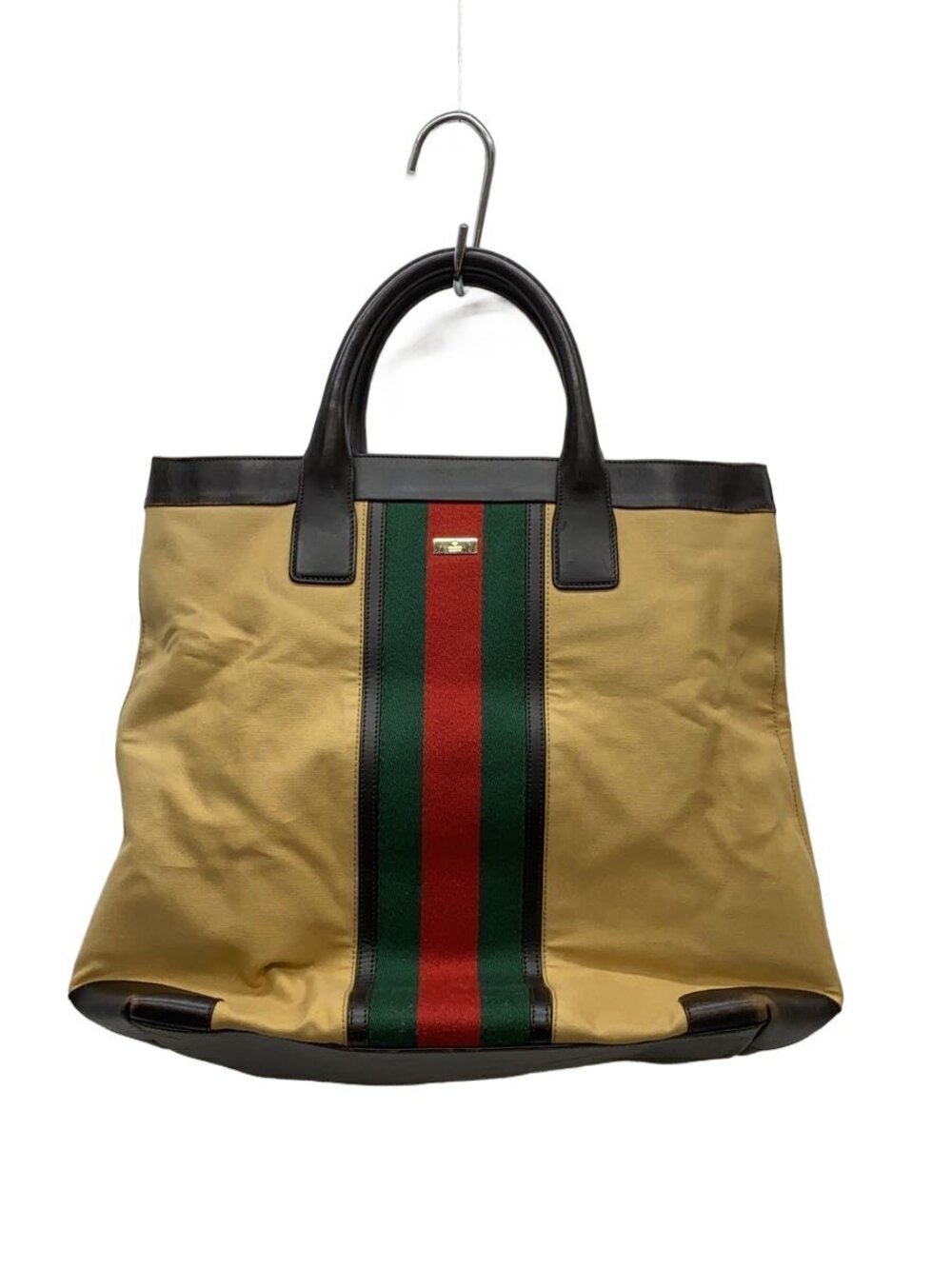 Gucci Sherry Line tote bag beige canvas web Brown
